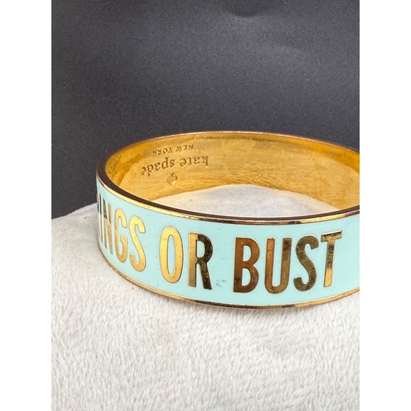 Vintage Kate Spade Bangle Bracelet Blue Enamel Palm Springs California 8.5" - Picture 2 of 6